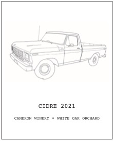 2022 White Oak Cidre label | Cameron Winery, Dundee Oregon