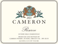 2021 Chardonnay Reserve Dundee Hills label | Cameron Winery, Dundee Oregon