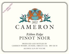 2022 Ribbon Ridge Pinot Noir label | Cameron Winery, Dundee Oregon