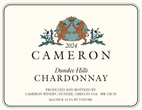 2024 Dundee Hills Chardonnay label | Cameron Winery, Dundee Oregon
