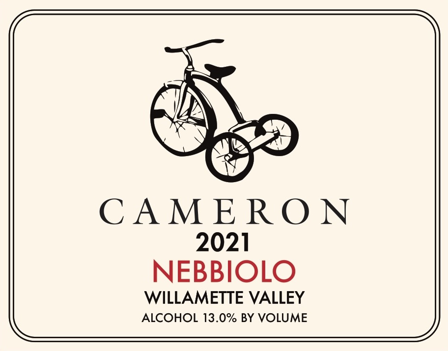 2021 Willamette Valley Nebbiolo label | Cameron Winery, Dundee Oregon